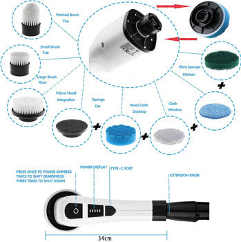 Brosse de nettoyage électrique multifonction 9 en 1